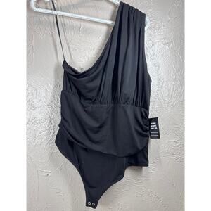 Express Body Contour Womens One Shoulder Strappy Bodysuit Size Large NWT